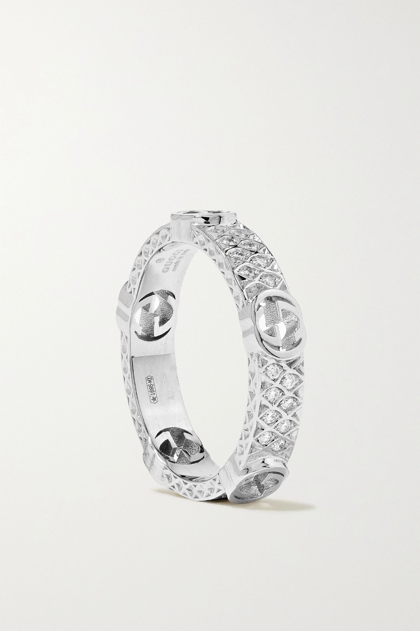 18-karat white gold diamond ring - 5