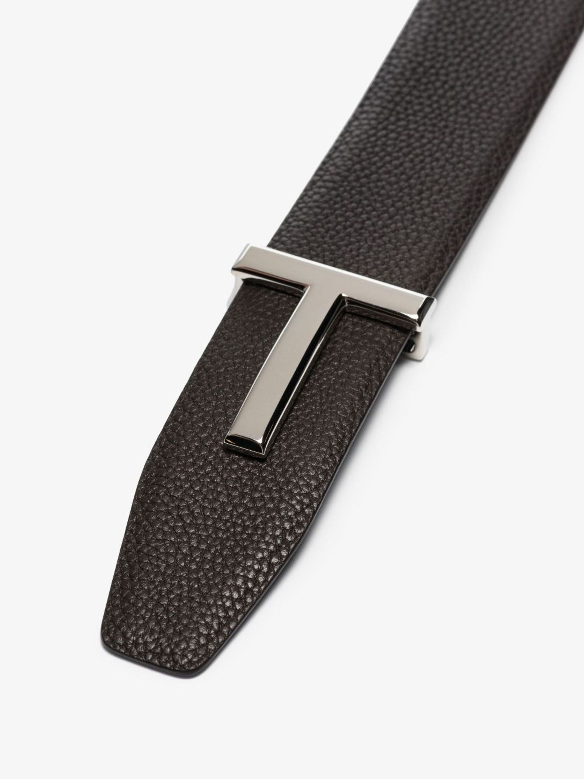black T logo reversible leather belt - 3
