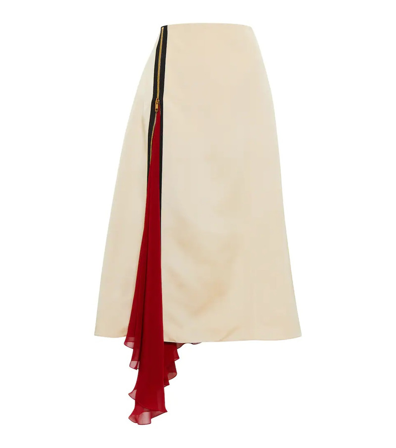 pleated-front midi skirt 1