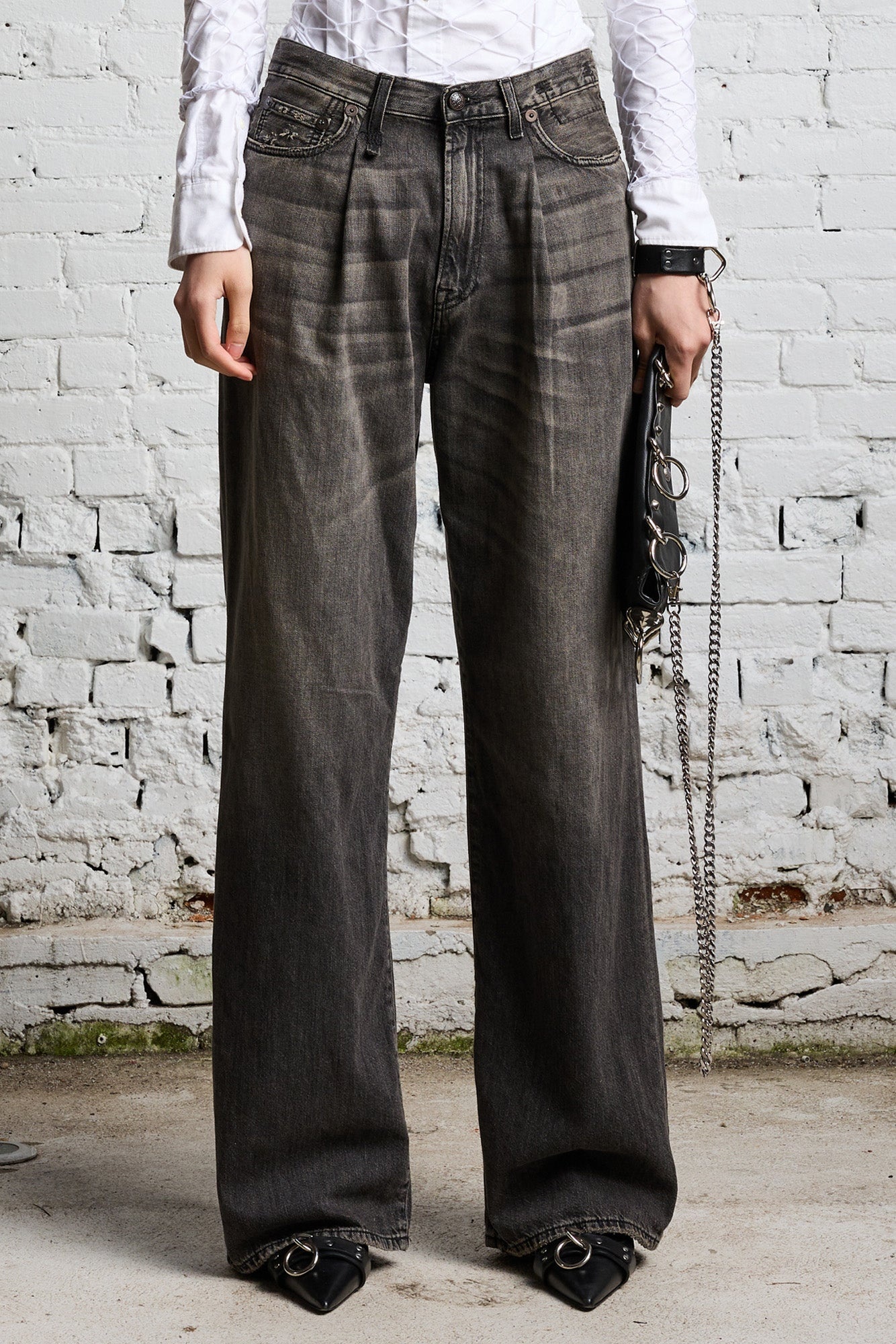 DAMON PLEATED WIDE LEG - ELLERY BLACK | R13 - 4