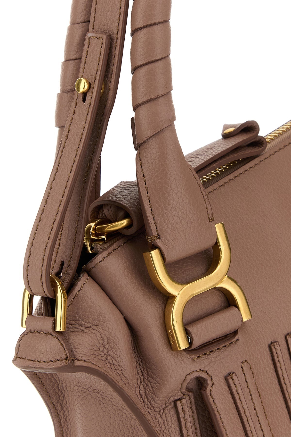 Antiqued pink leather medium Marcie handbag - 4
