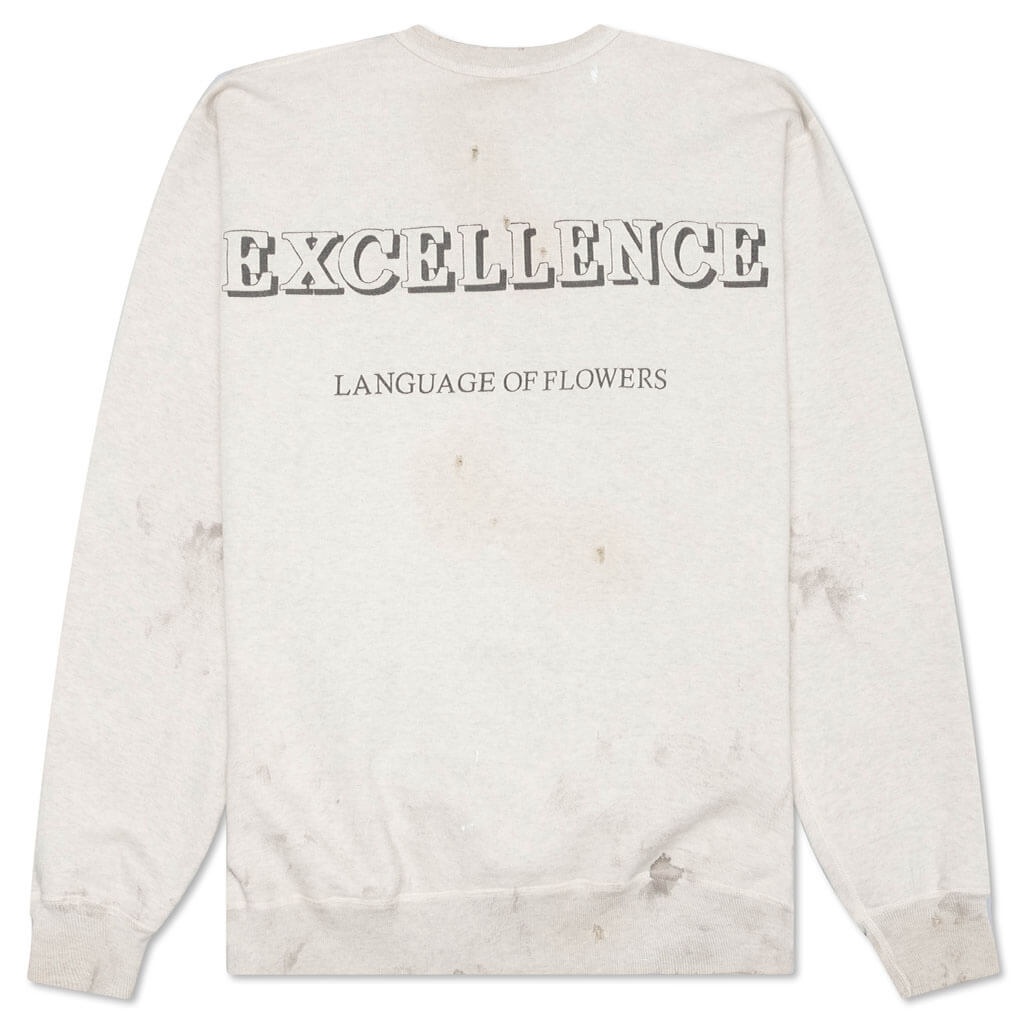 Floral Screenprint Graphic Sweatshirt Grey - 3