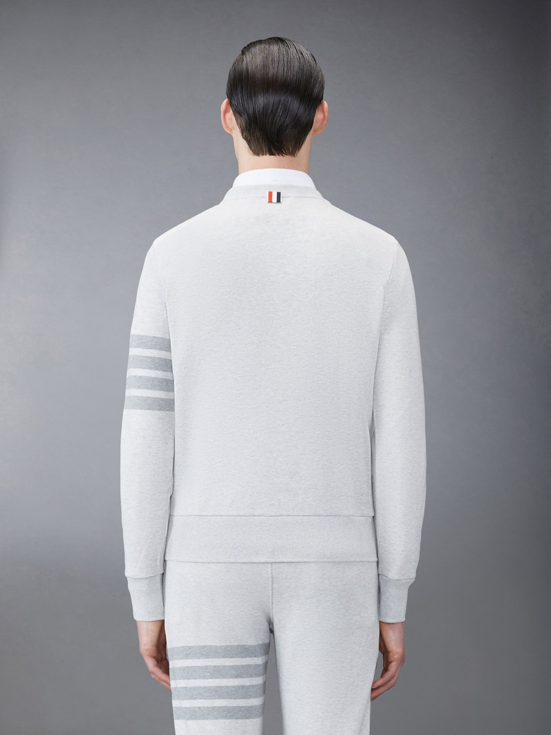 Thom Browne Pastel Grey Loopback Terry Tonal 4-Bar Relaxed Fit Crew Neck Sweatshirt outlook