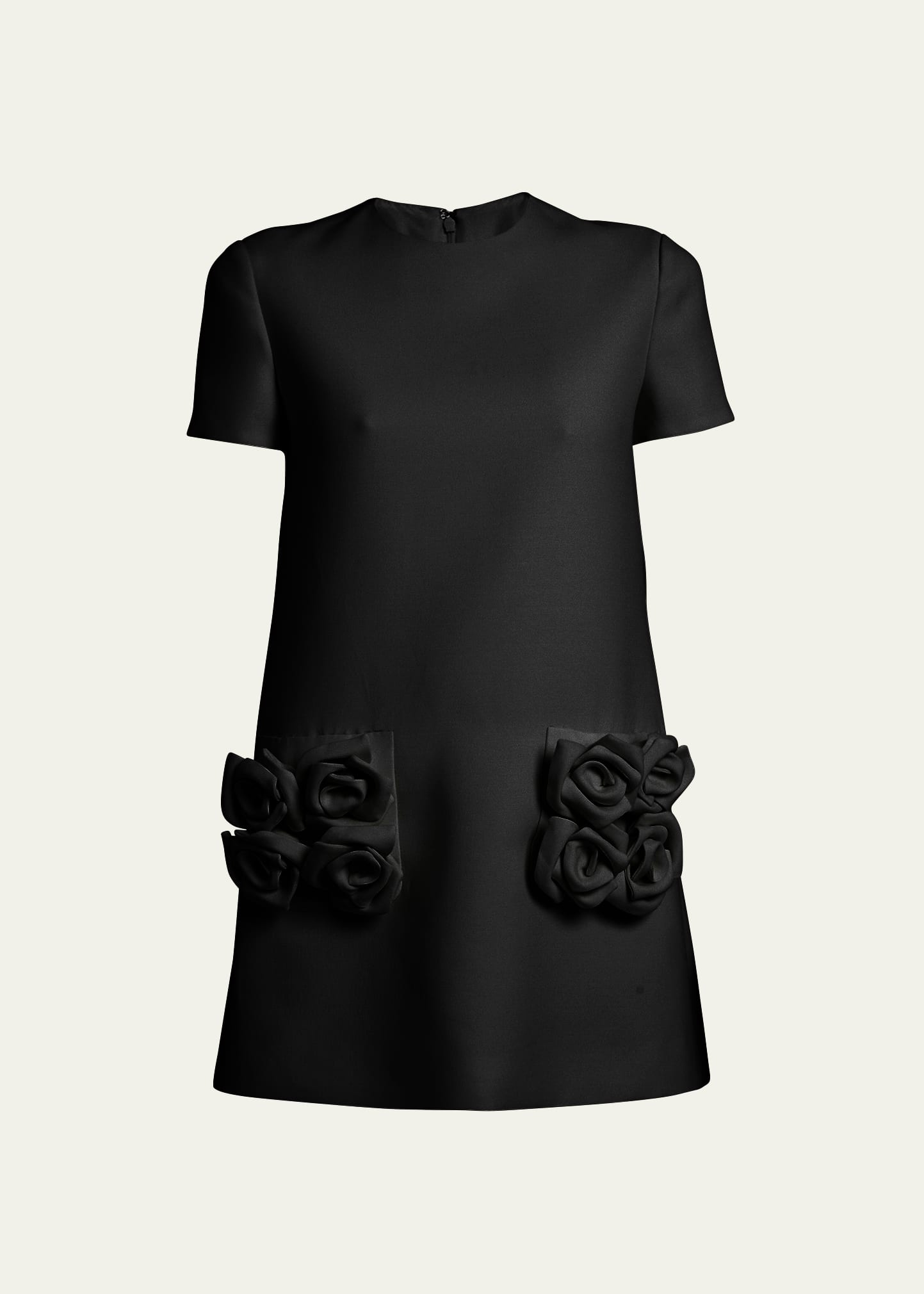 Floral-appliquÃ© wool minidress