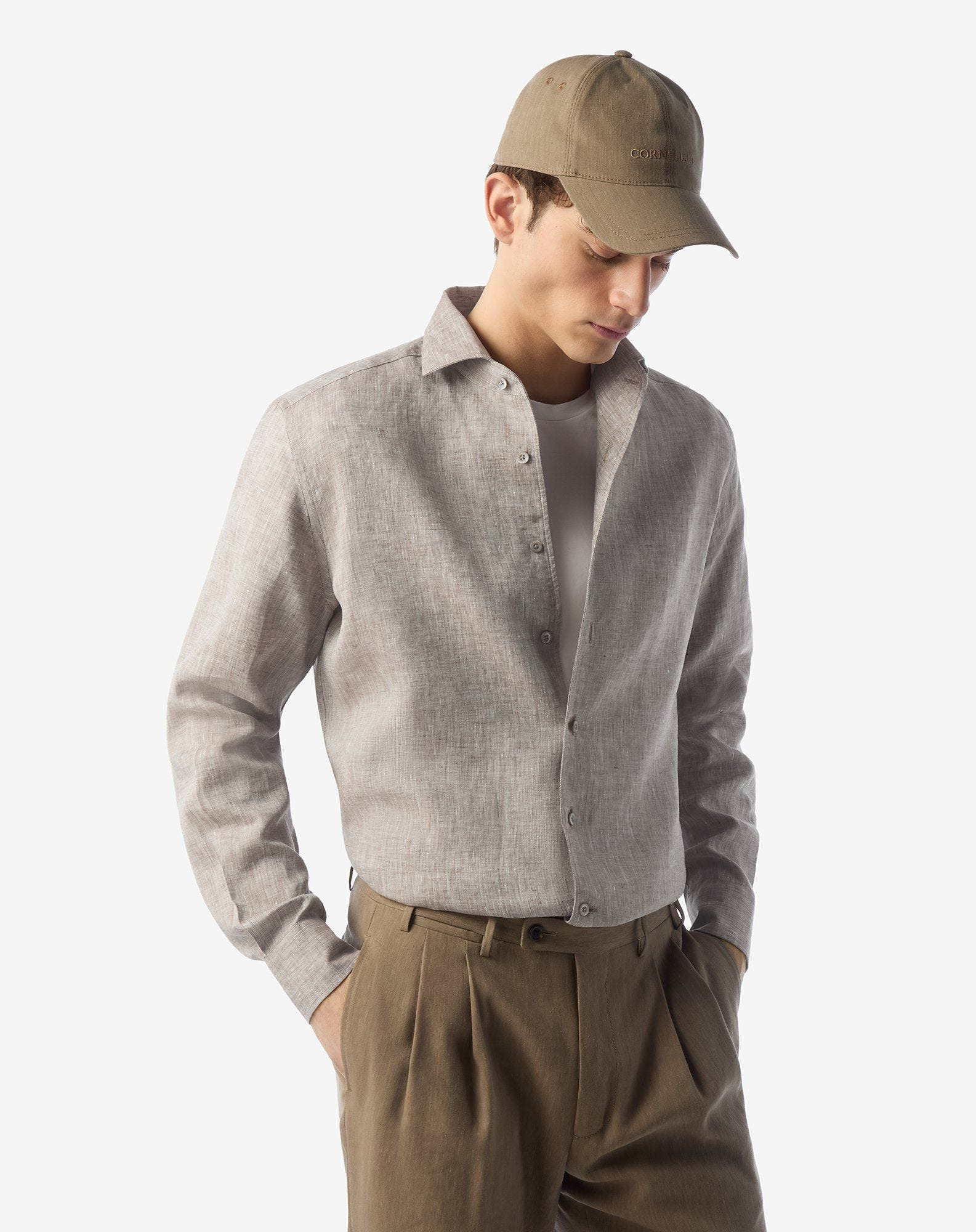 Brown pure linen shirt - 2