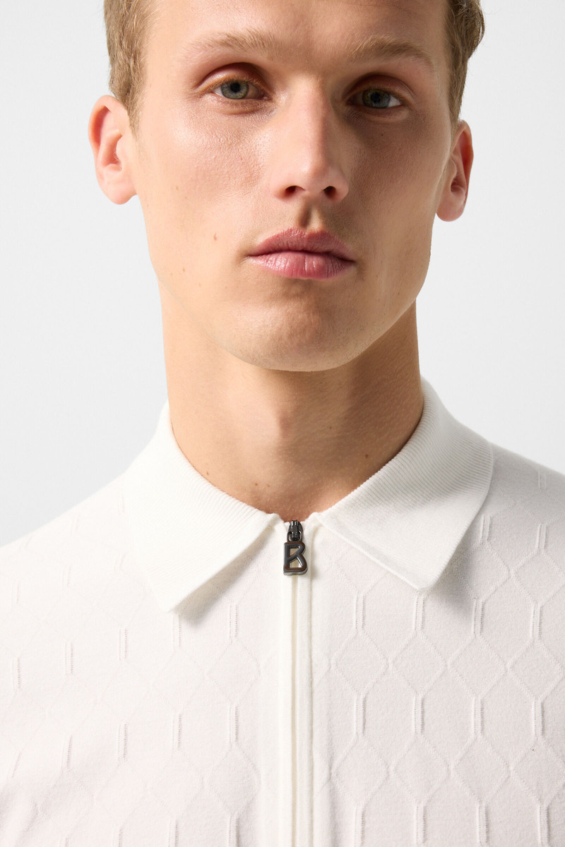 Maxim knitted polo shirt in Off-White 5