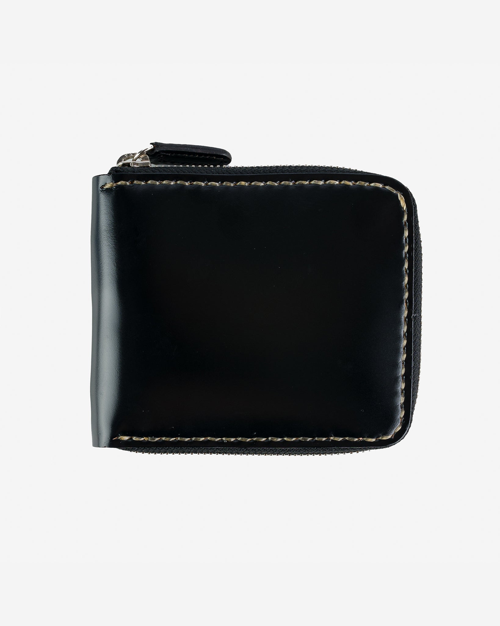 IHG-090-BLK Zip-Secured Shell Cordovan Wallet - Black - 2