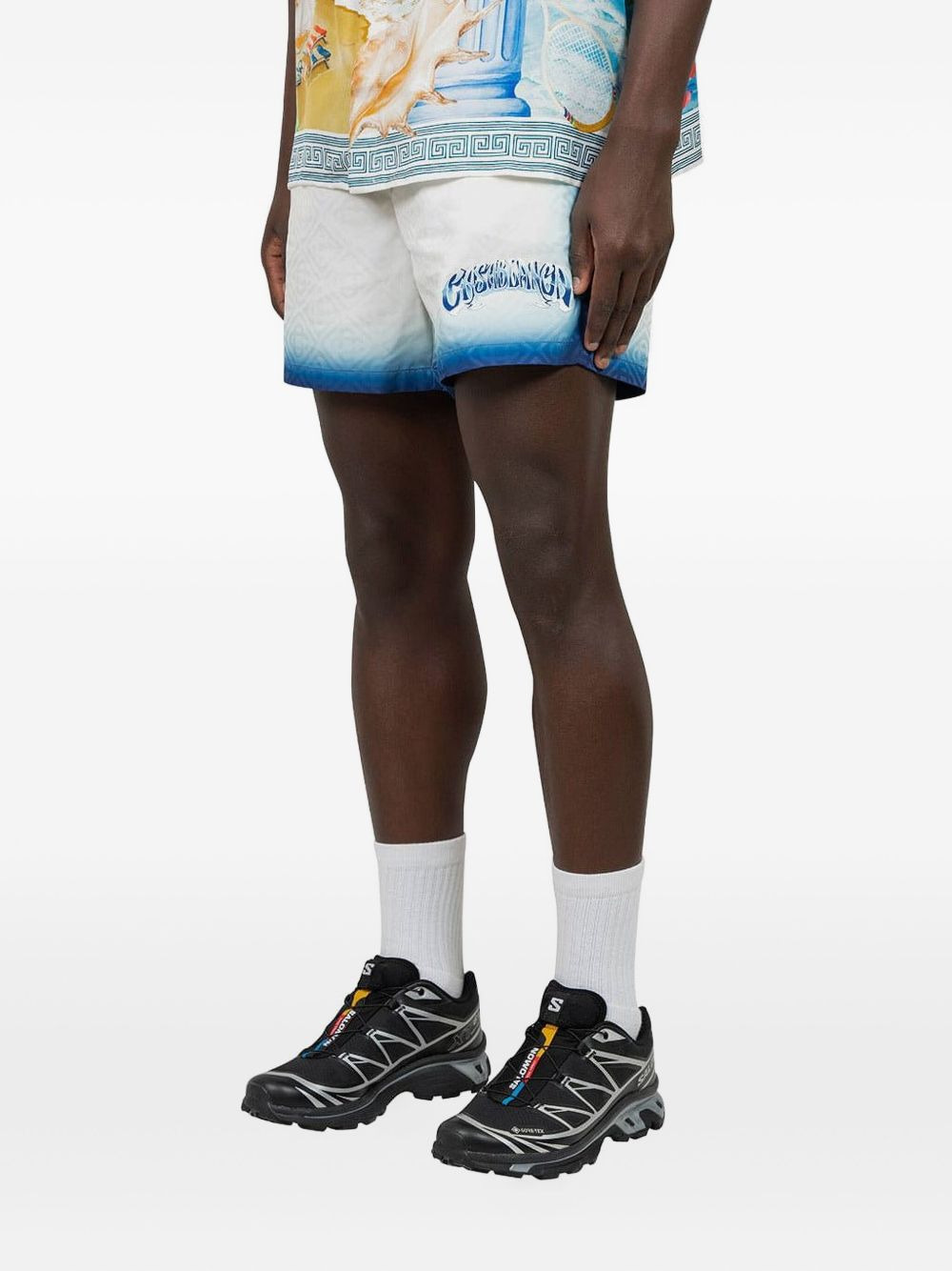 logo-print ombré-effect shorts - 2