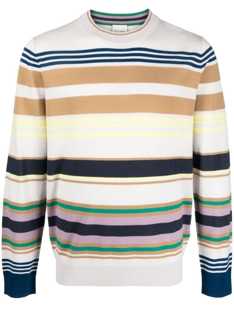 striped merino jumper - 1