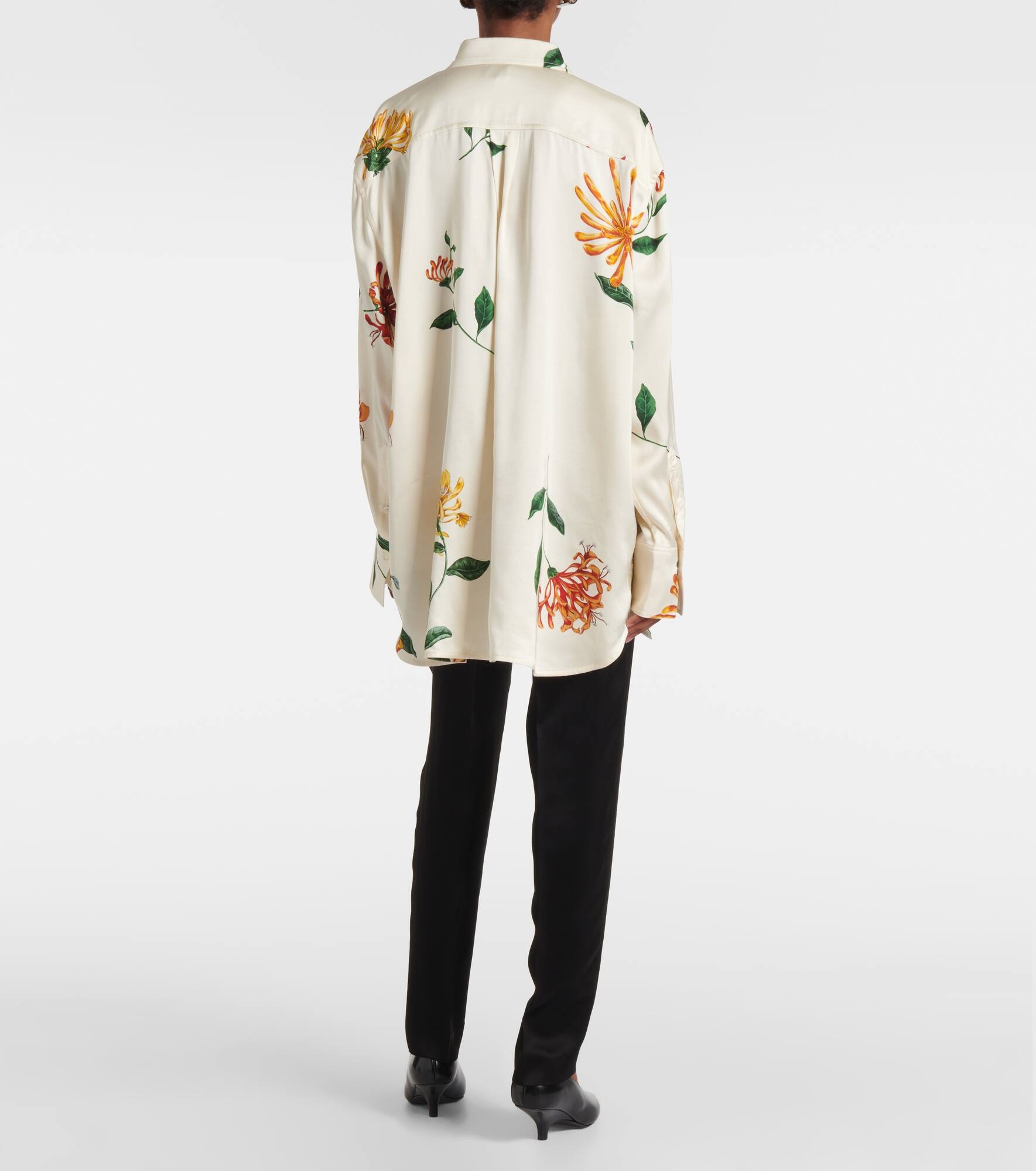 Floral satin shirt - 3
