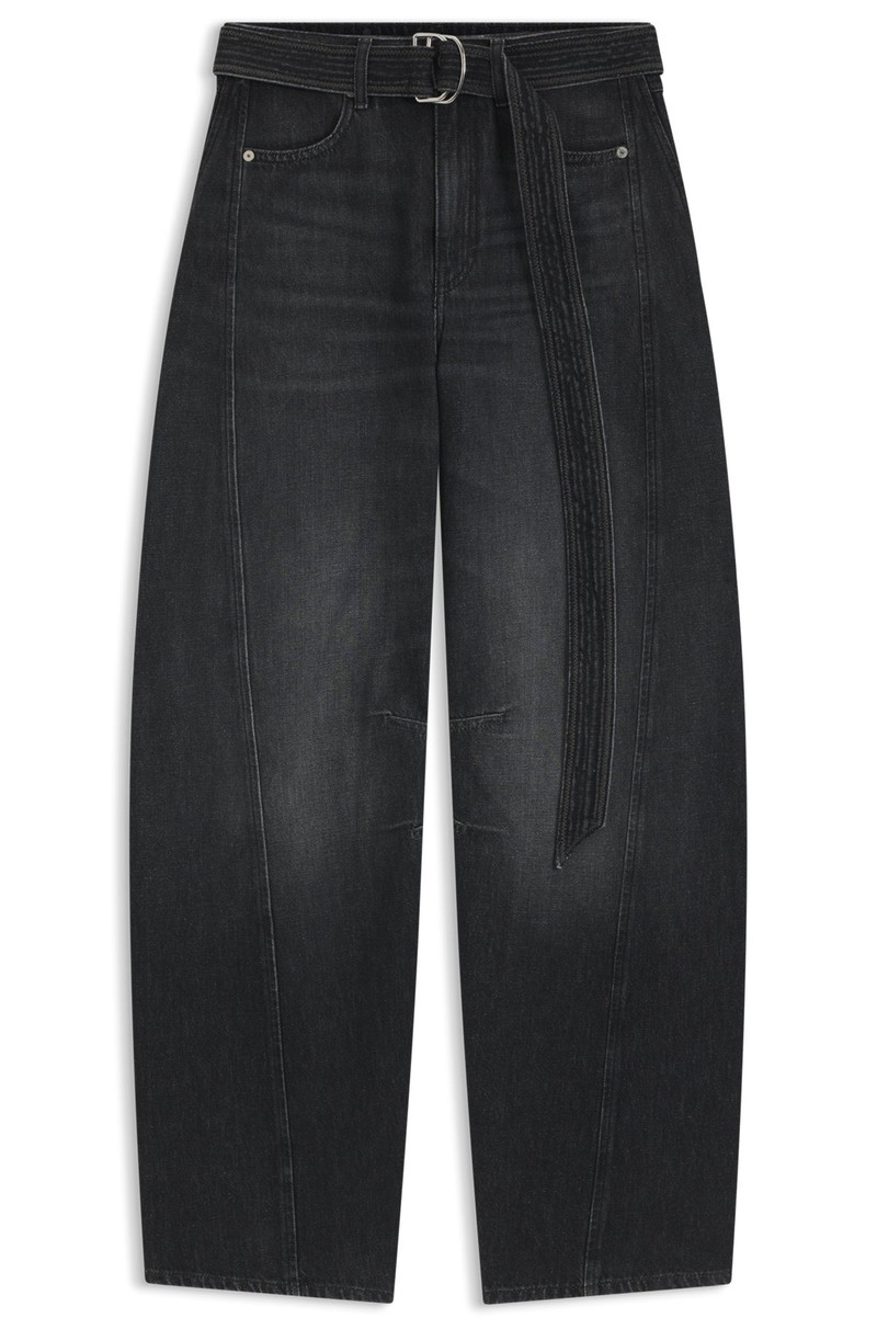 BLACK BALLOON-LEG JEANS IN RIGID DENIM 1