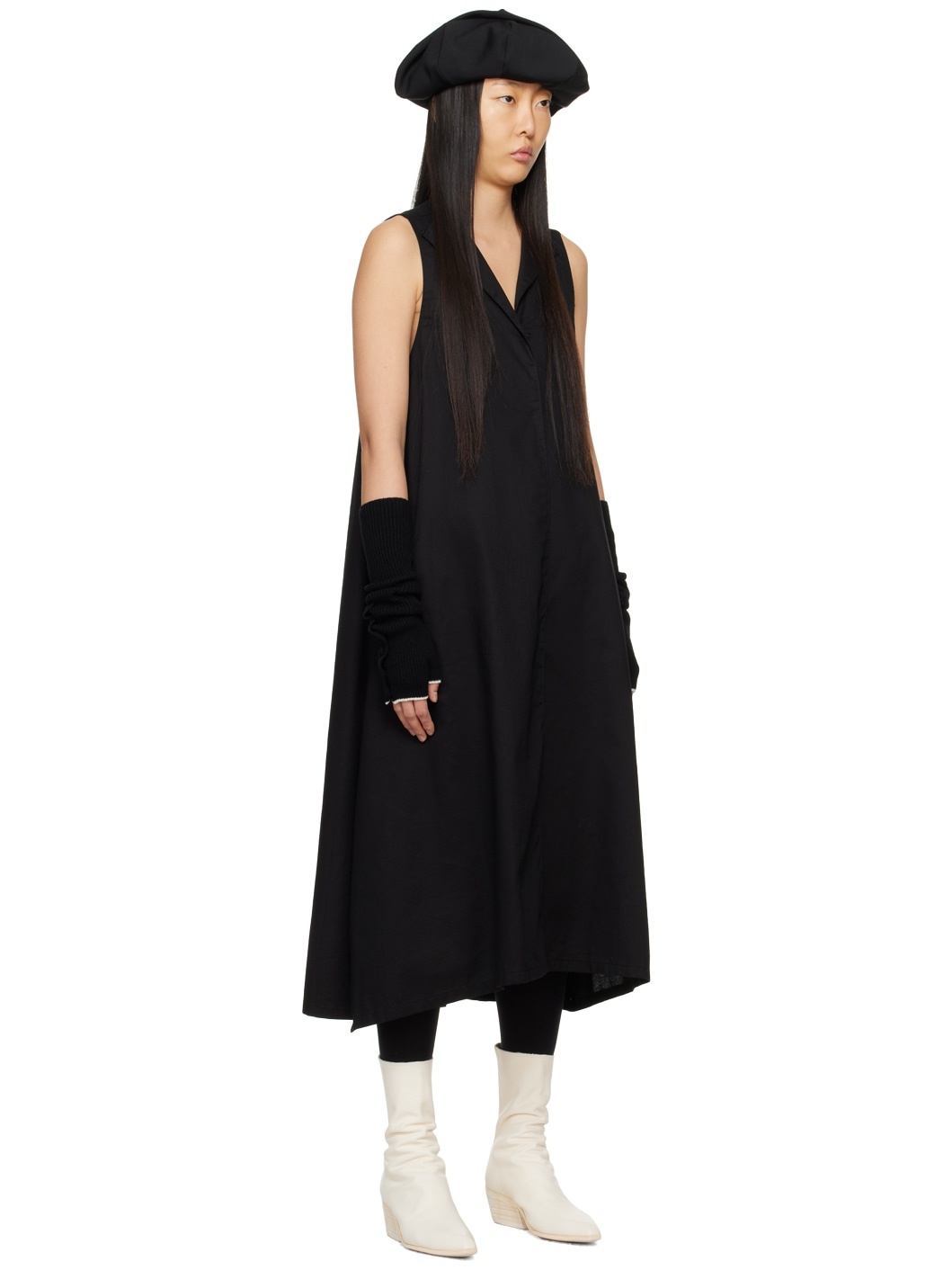 Black Sleeveless Midi Dress - 4