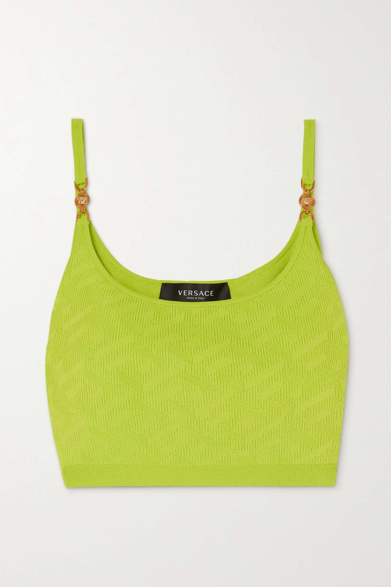 Cropped embellished knitted top 1