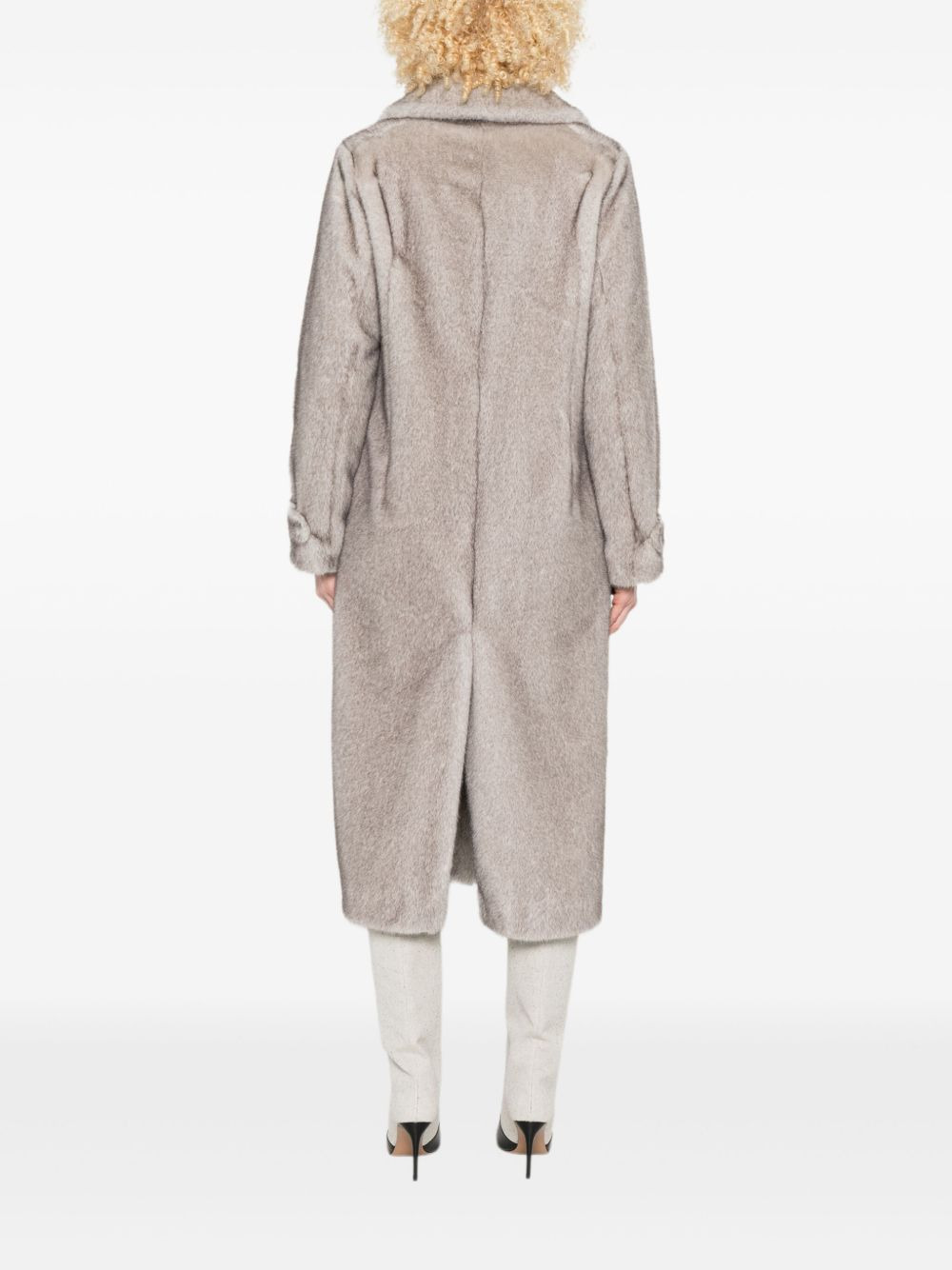 notched-lapel welt-flap-pocket coat - 4