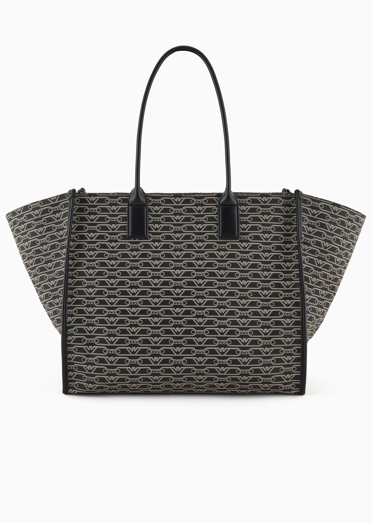 Oversized shopper bag with all-over monogram print - 3