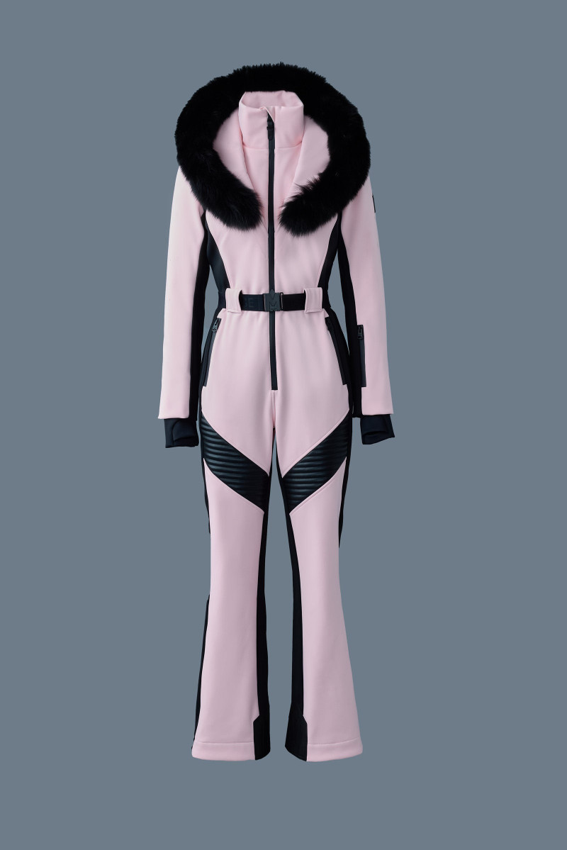 ELLE-Z Techno fleece ski suit with removable hood and fur trim 1