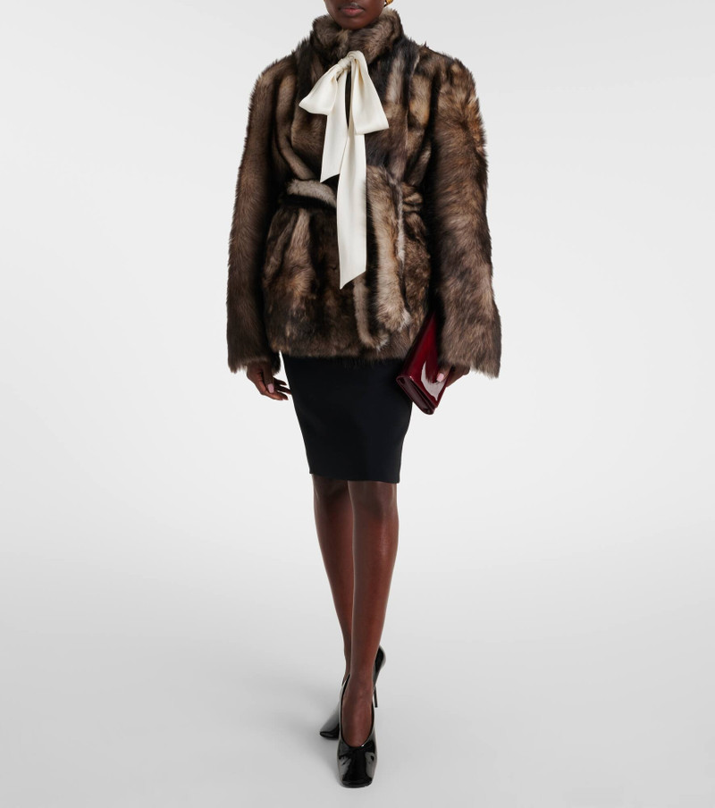 NOUR HAMMOUR Elsa shearling wrap coat outlook