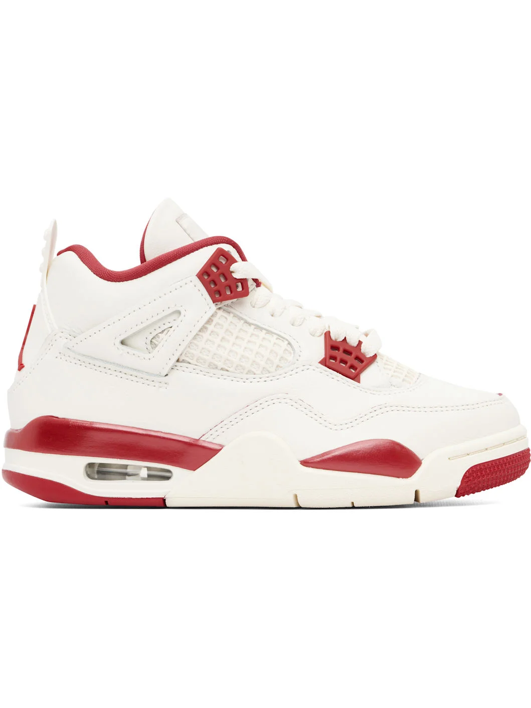Off-White & Red Air Jordan 4 Retro Sneakers - 1