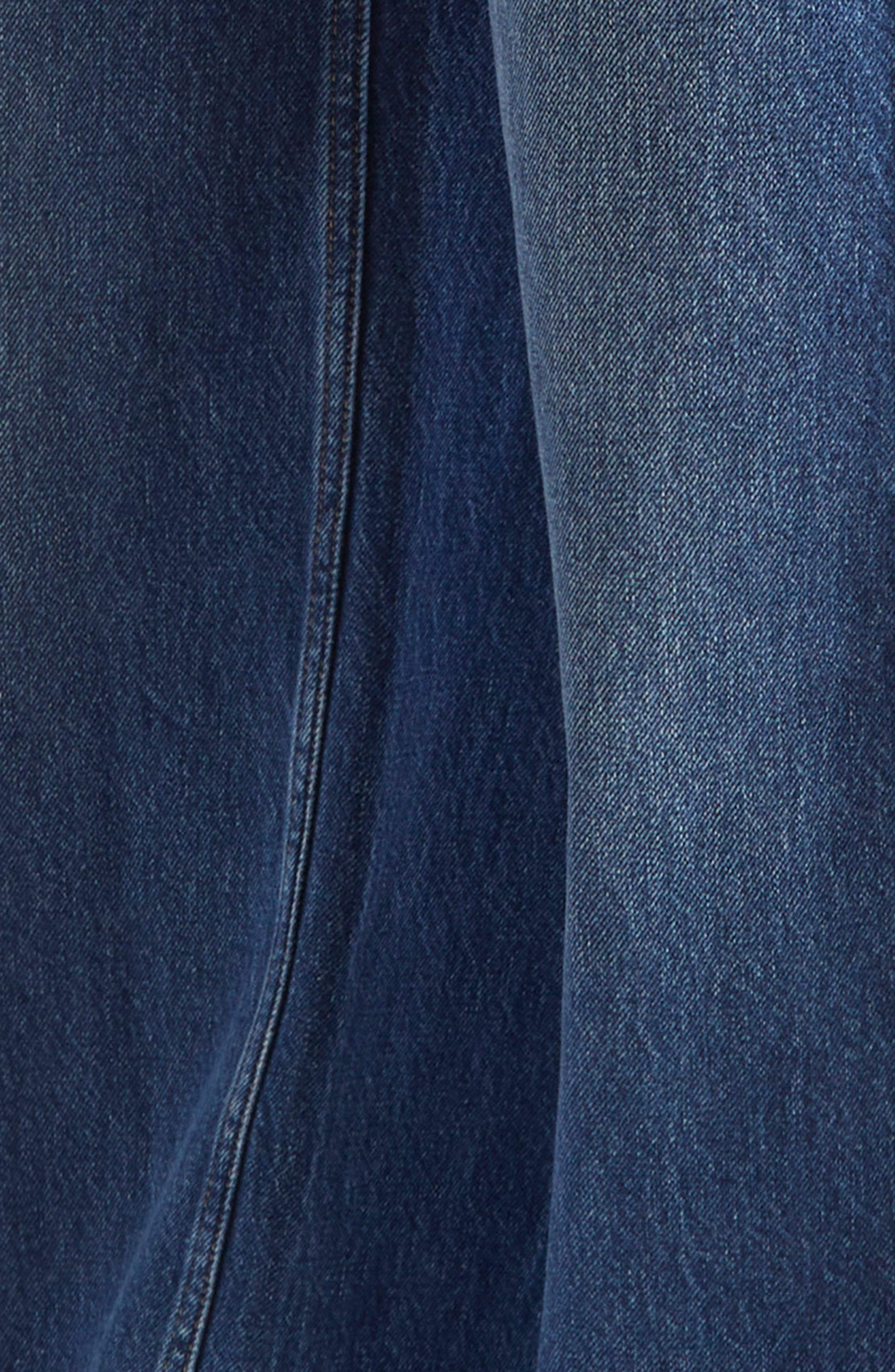 Stella McCartney Side Button Wide Leg Jeans in Dark Blue at Nordstrom - 7