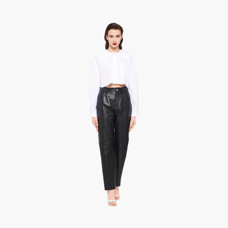 Nappa leather five-pocket pants 4