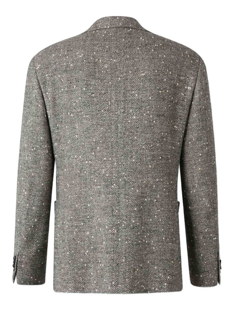 Canali herringbone speckled single-breasted blazer outlook