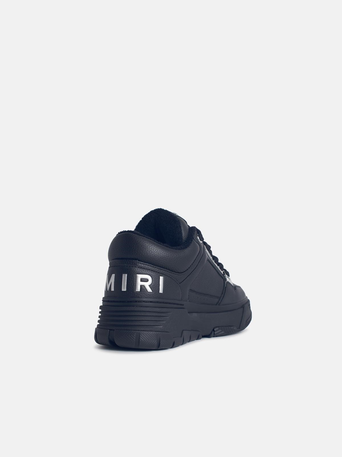 'METALLIC MA-1' BLACK LEATHER SNEAKERS - 3