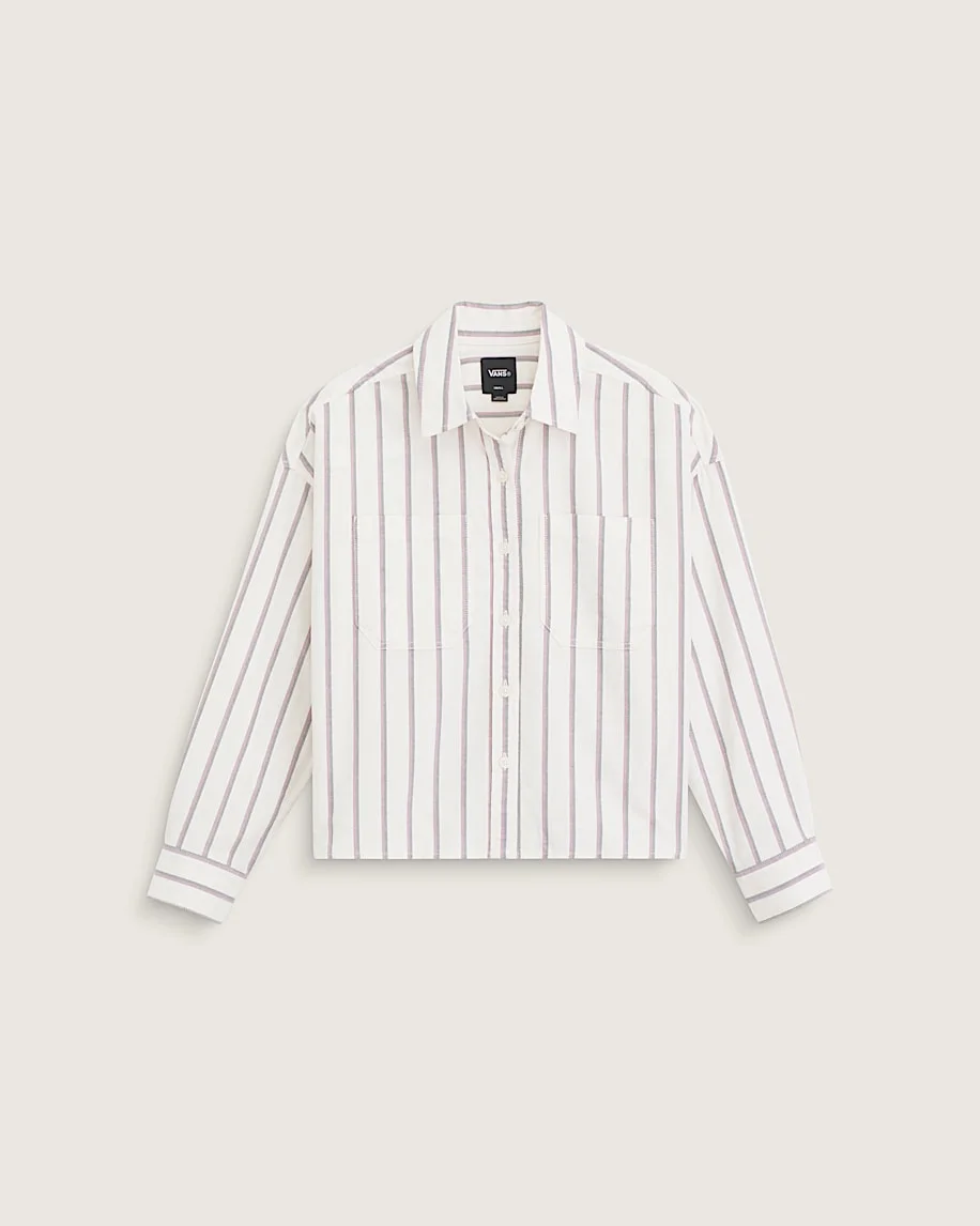 Long Sleeve Boxy Oxford Shirt - 1