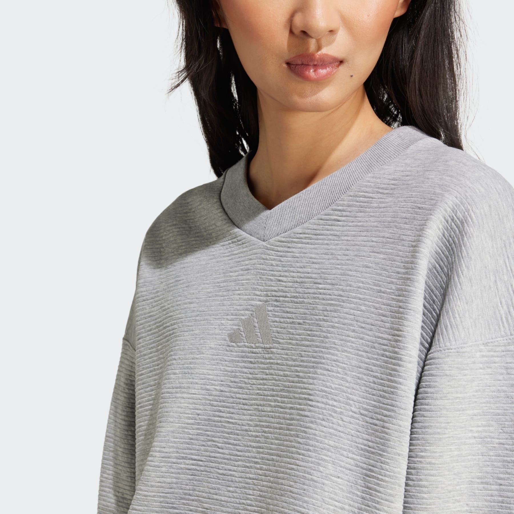adidas ALL SZN Ribbed V Neck Sweatshirt REVERSIBLE