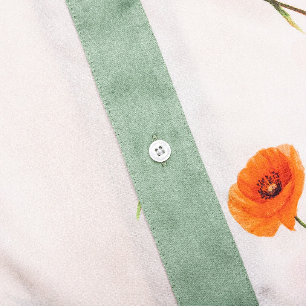 COLOR BLOCK S/S SILK SHIRT - POPPY IVORY - 4