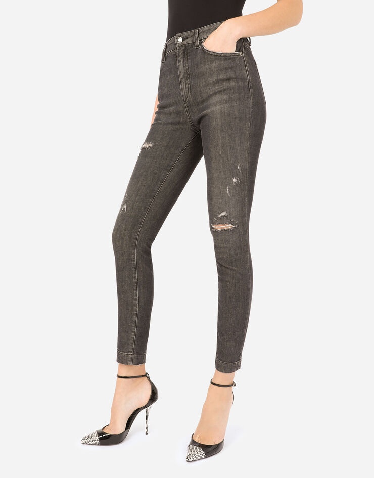 Deep blue denim Audrey jeans with ripped details - 4