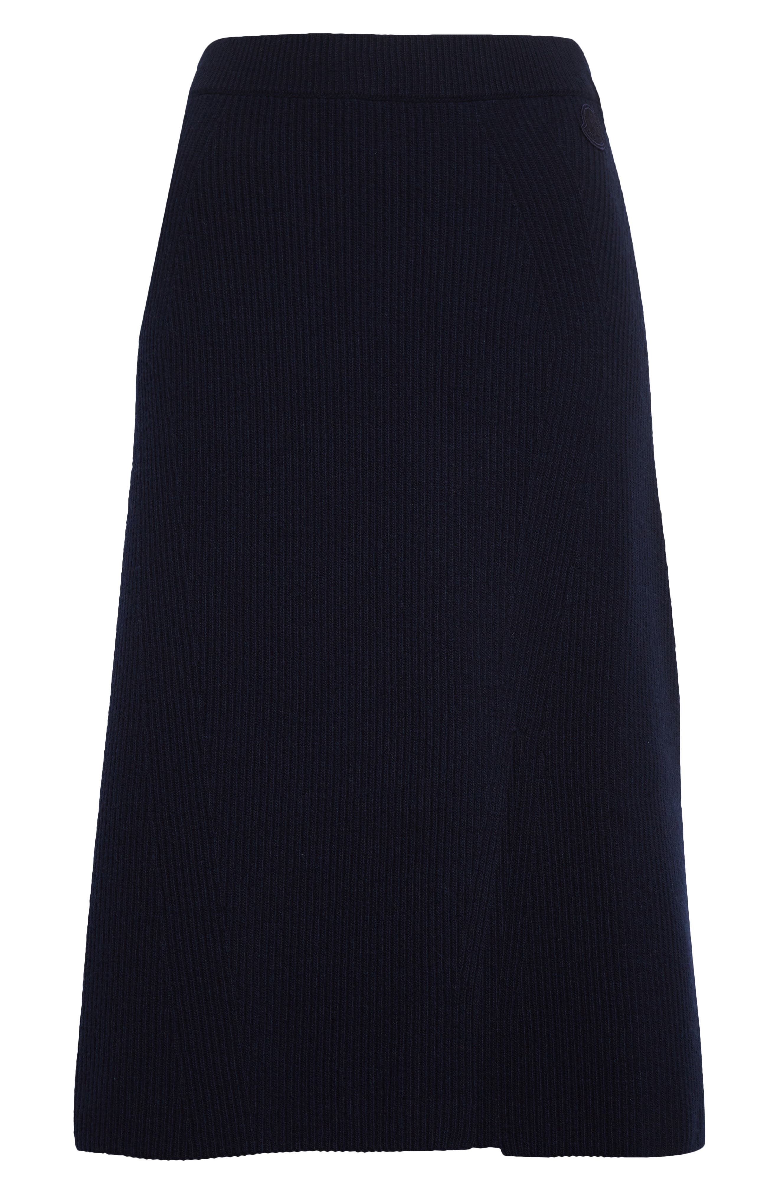 Moncler Virgin Wool & Cashmere Midi Sweater Skirt in Deep Navy at Nordstrom - 6