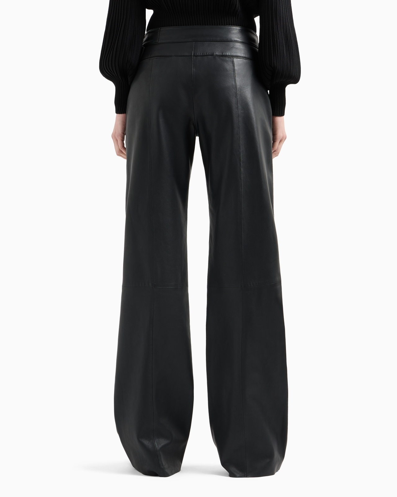 GLOVE-QUALITY LAMBSKIN NAPPA LEATHER PALAZZO TROUSERS - 3