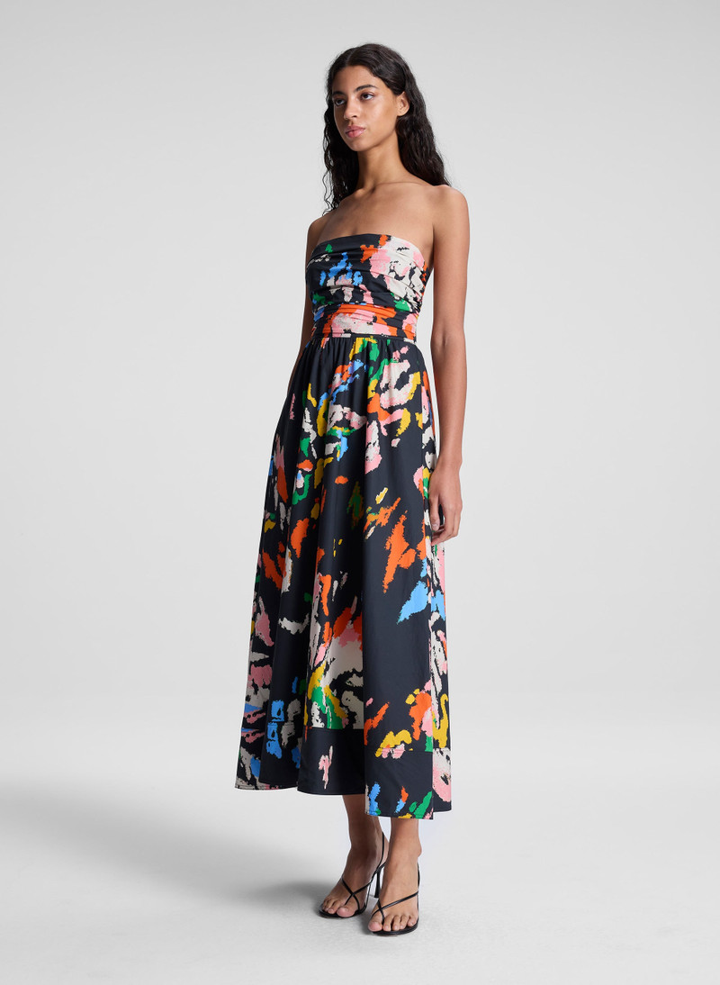 Tate Strapless Printed Midi Dress 5
