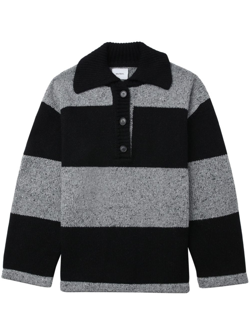 spread-collar striped jumper 1