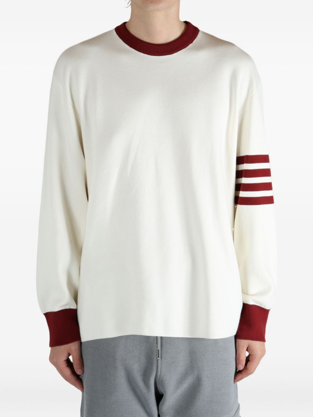 four-stripe crew-neck sweater - 2