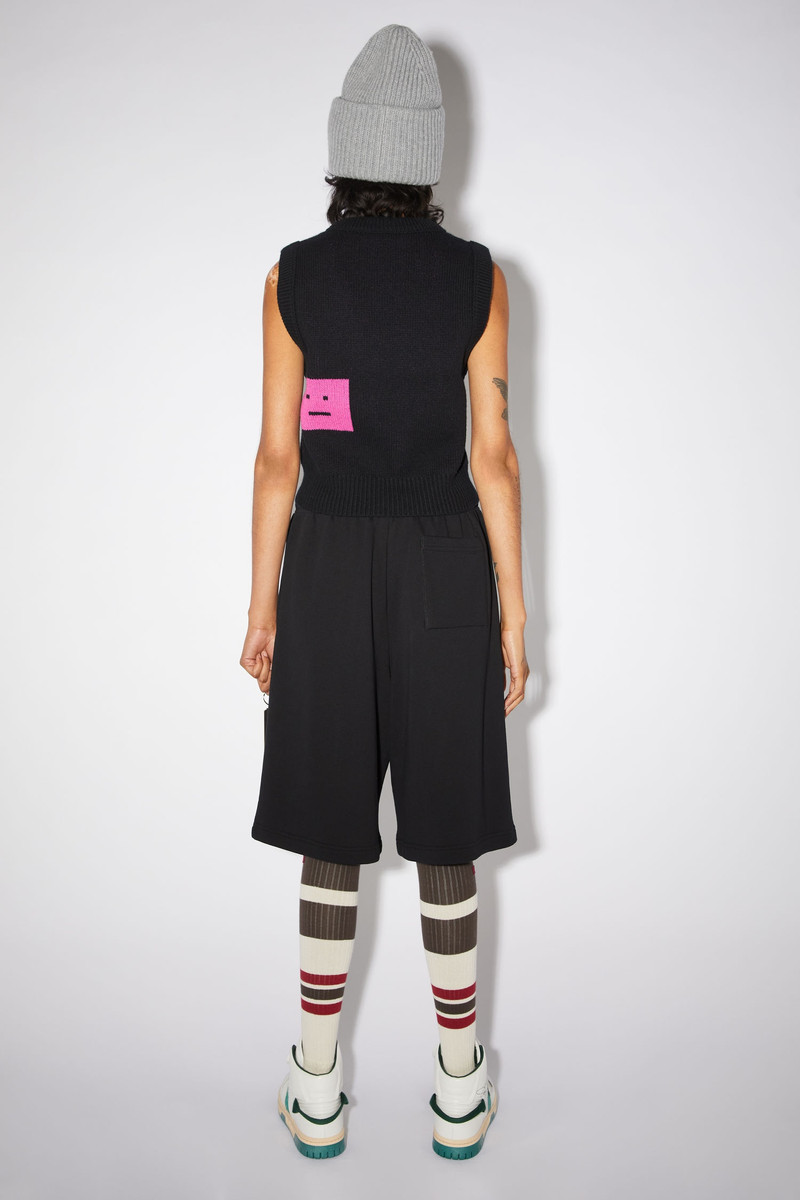 Wool sweater vest - Black/fluo pink 3