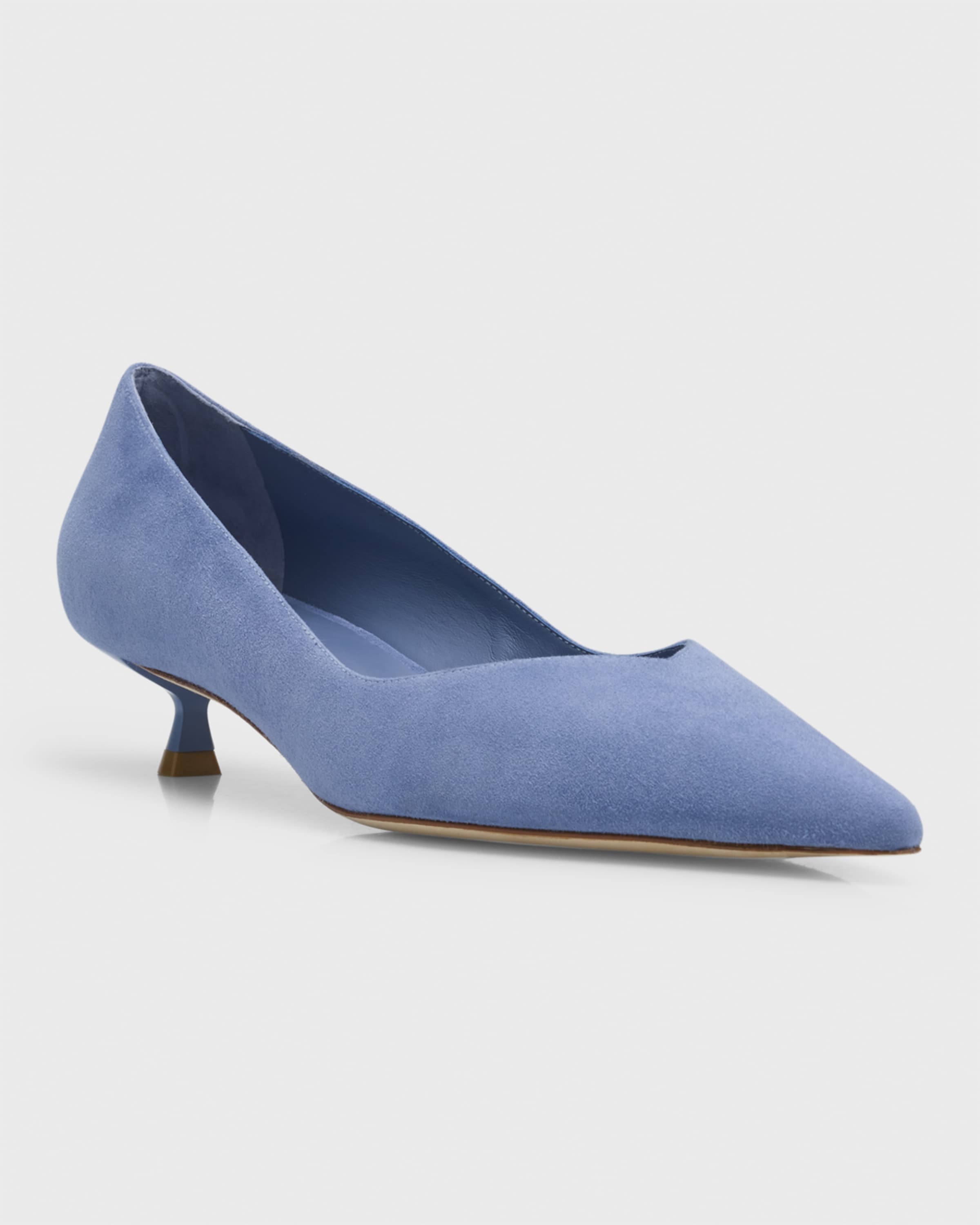 Eva Suede Kitten-Heel Pumps - 2