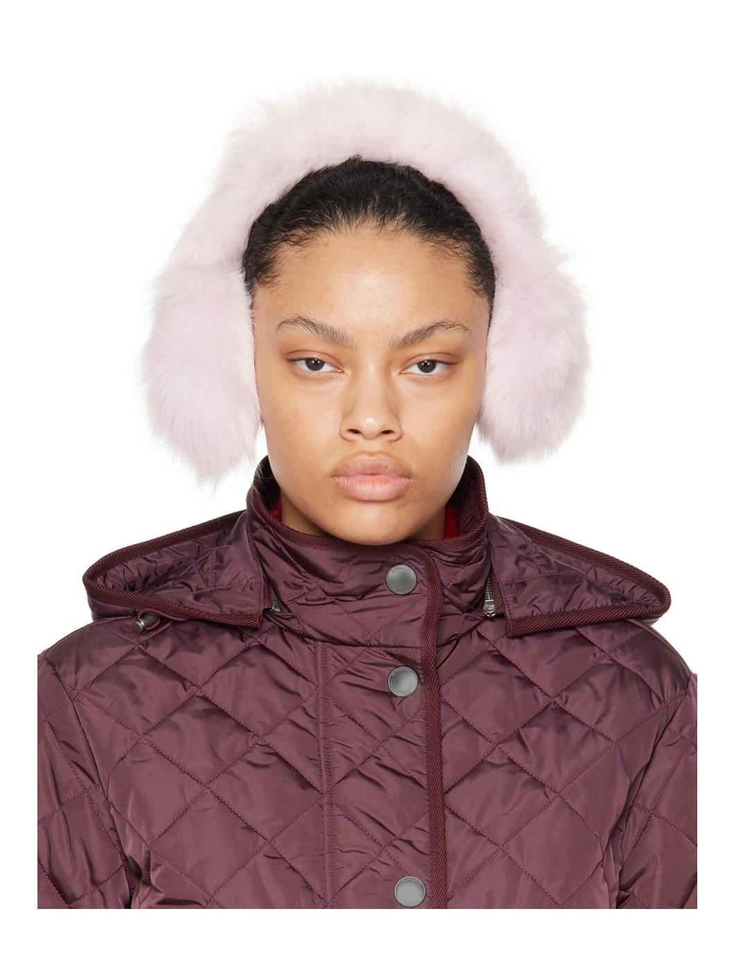 Pink Sheep Leather Shearling Ear Warmers - 1