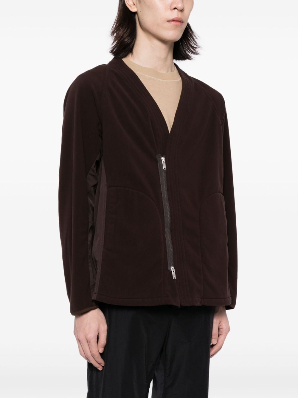 V-neck zip-up jacket - 3