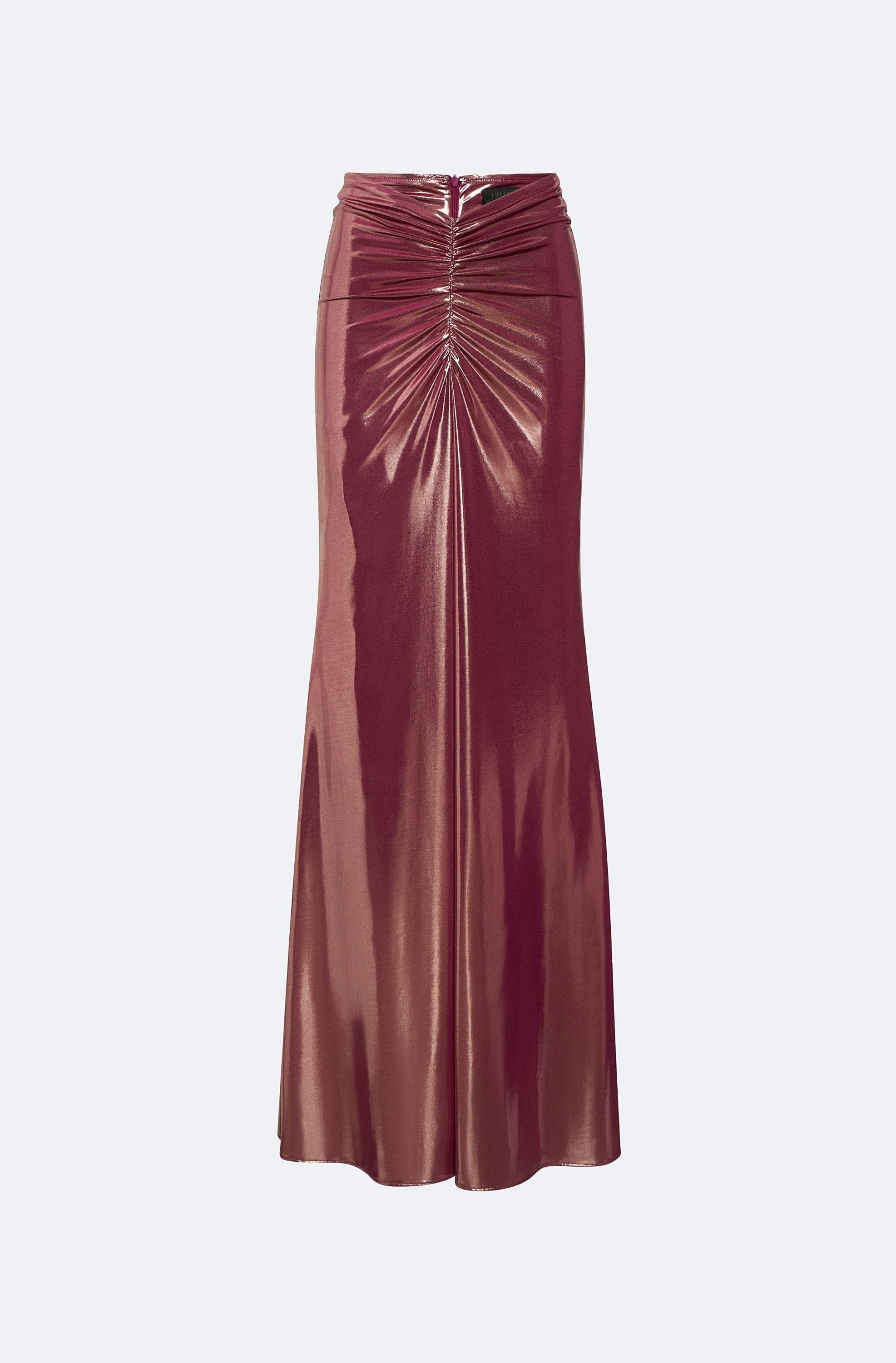 Coated Jersey Ruched Maxi Skirt - 3