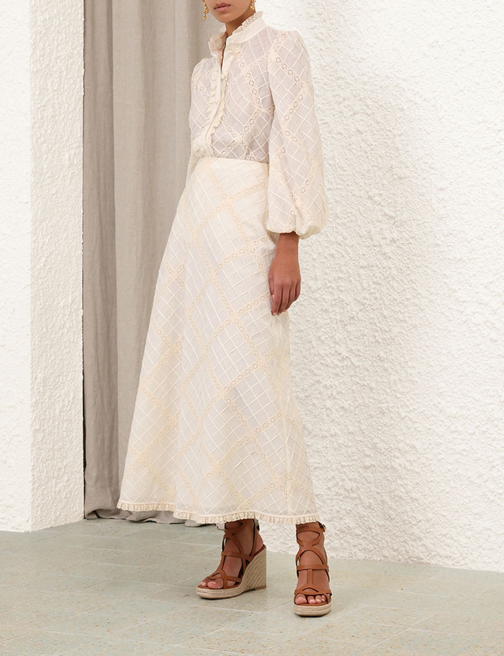 【Zimmermann】TALLOW LACE TRIM BIAS レーストリム スカート Zimmermann TALLOW LACE TRIM BIAS SKIRT | REVERSIBLE
