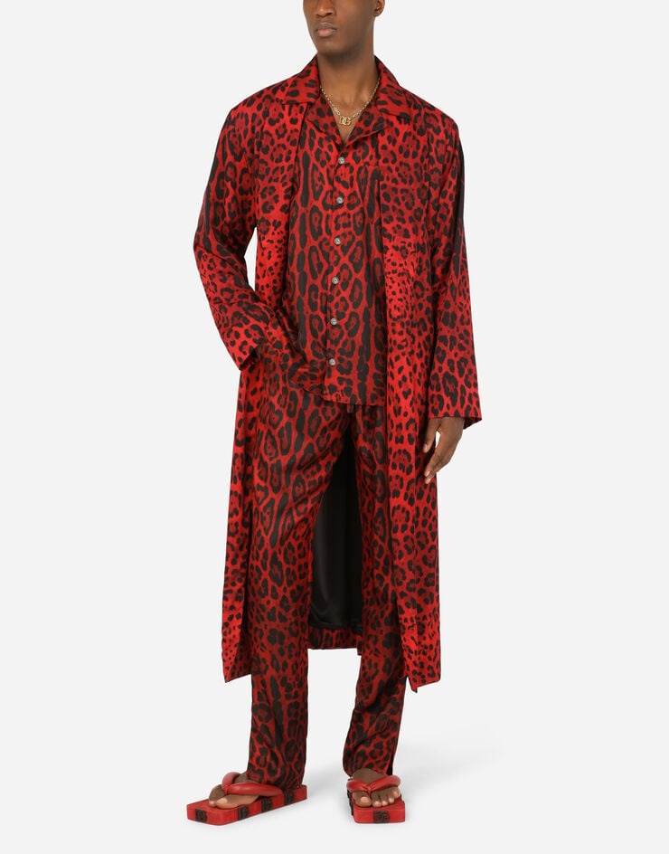 Leopard-print viscose robe - 6