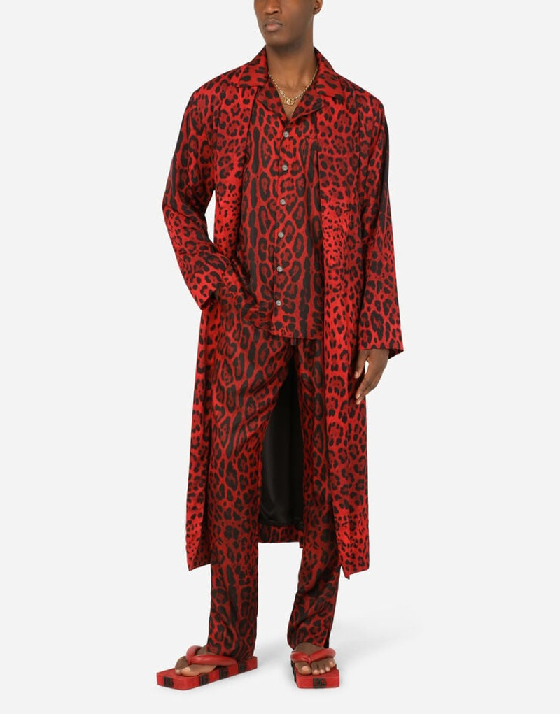 Dolce & Gabbana Leopard-print viscose robe outlook