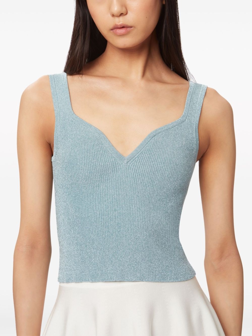 sweetheart-neck ribbed tank top - 4