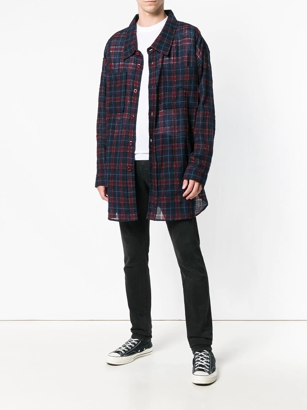 oversized checked shirt - 2