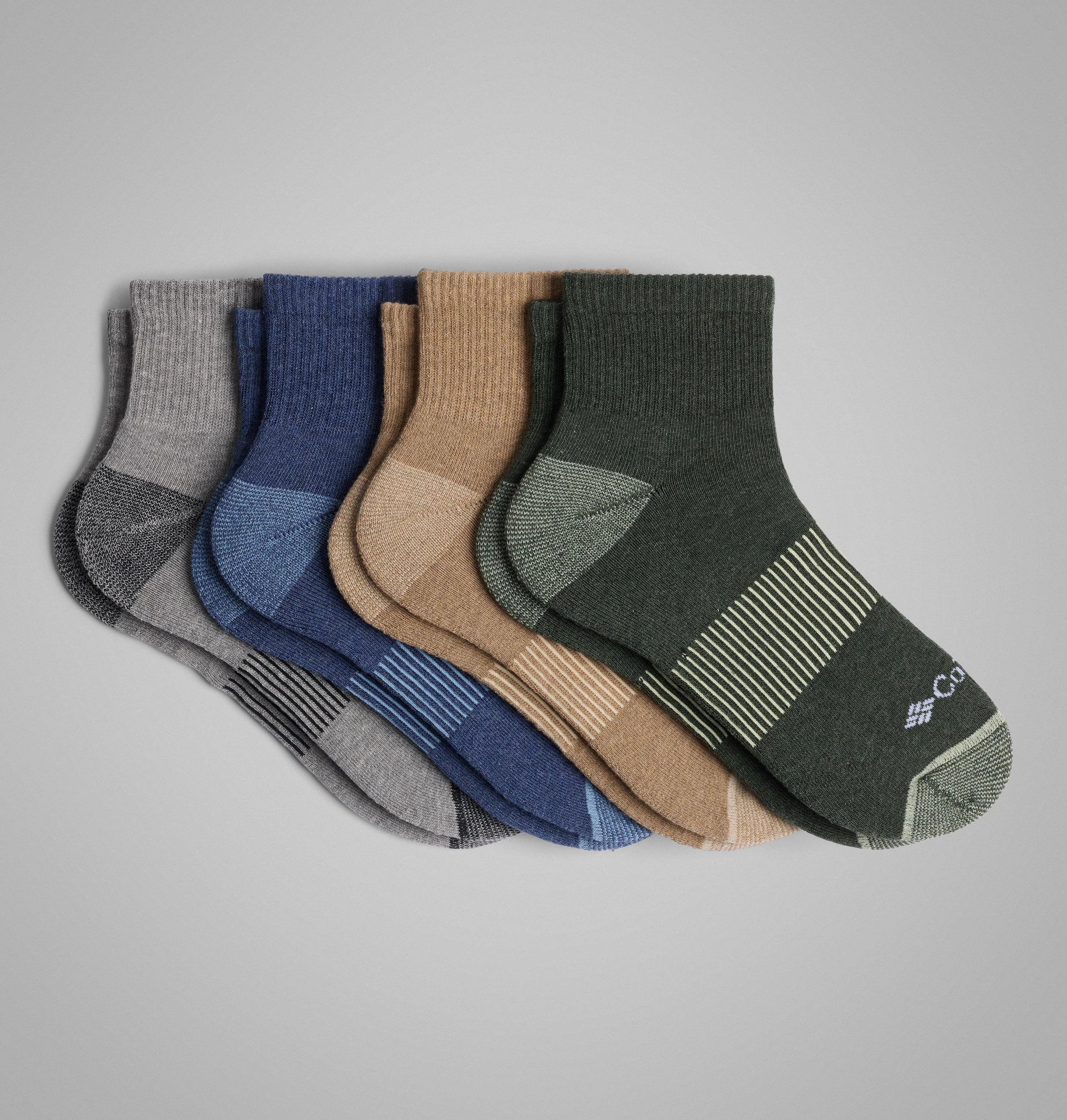 Men's Heather Rib Quarter Socks - 4 Pack - 1