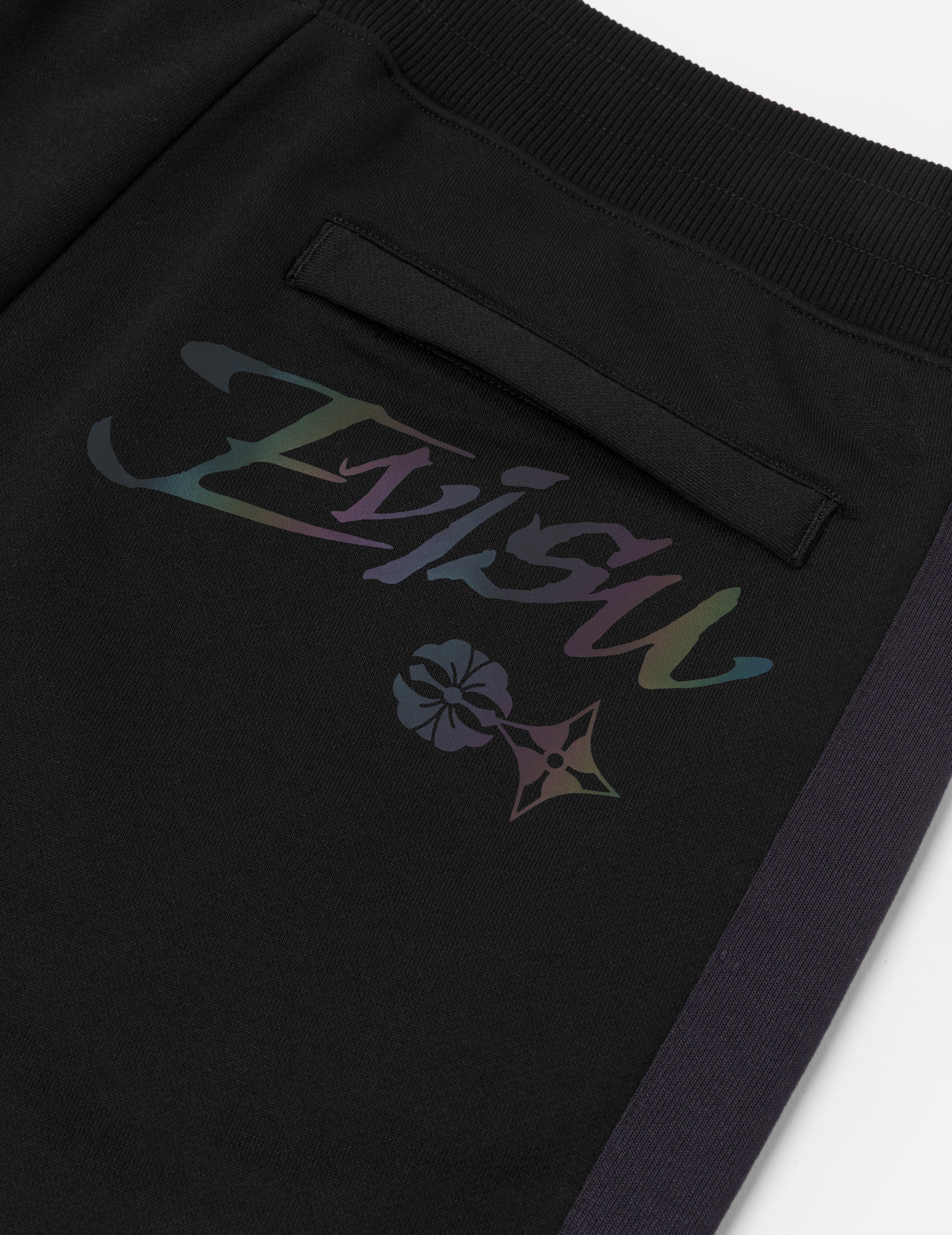 Panel Blocking with Colorful Logo Print Relax Fit Sweatpants - 5