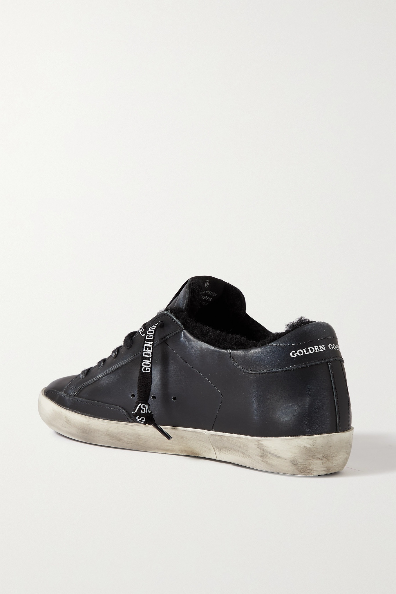 Superstar shearling-lined distressed leather sneakers - 3