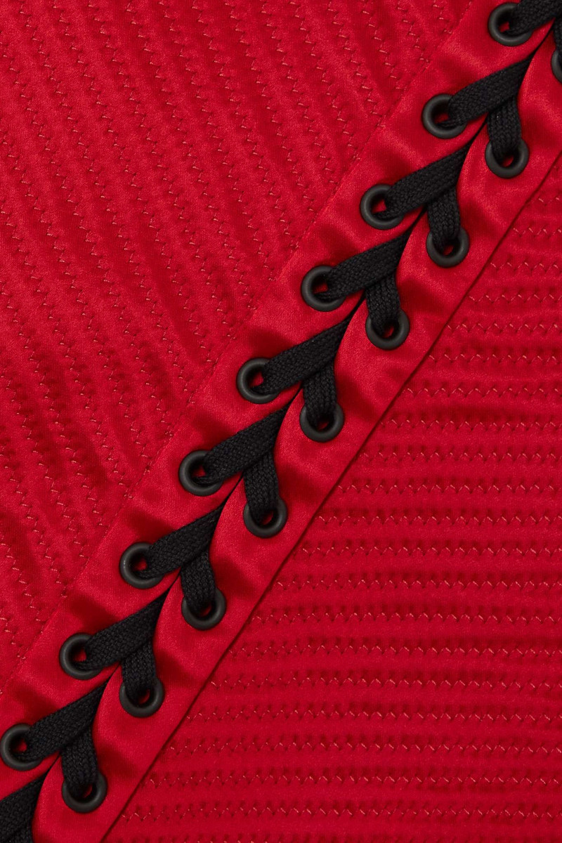 Lace-up satin dress 4