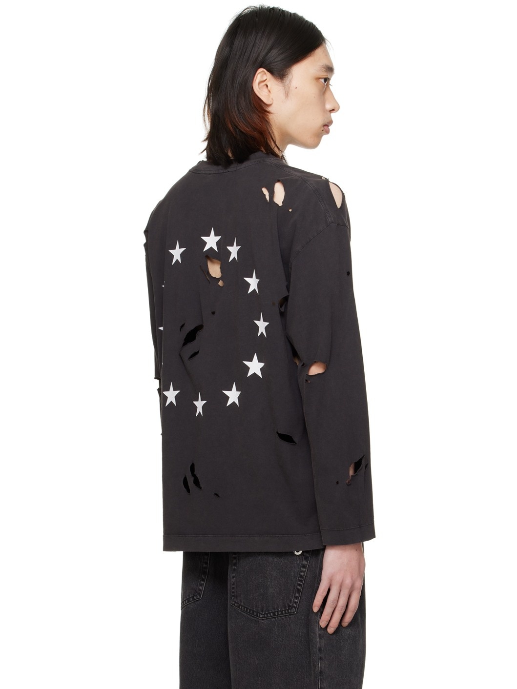 Black Spirit Europa Destroyed Long Sleeve T-Shirt - 3